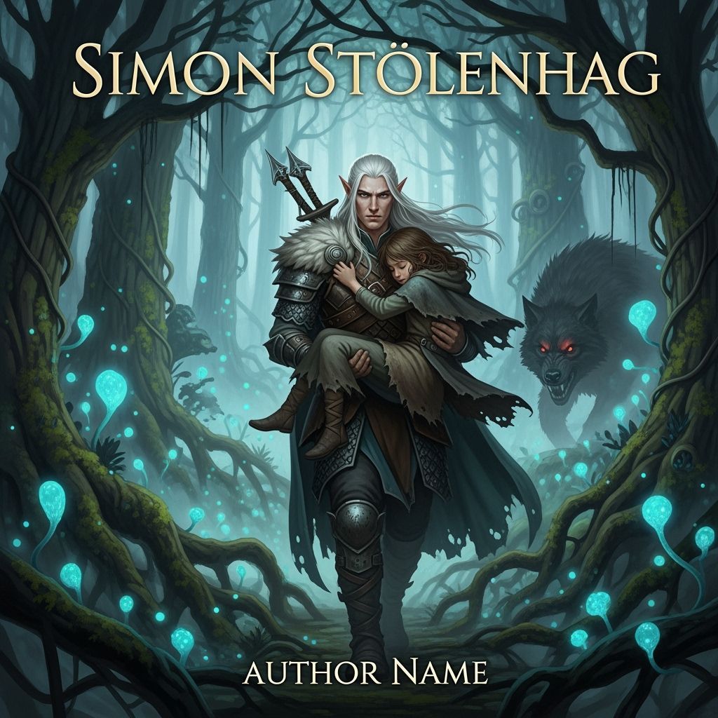 Fantasy Book Cover: Elf, Girl, and Werewolf