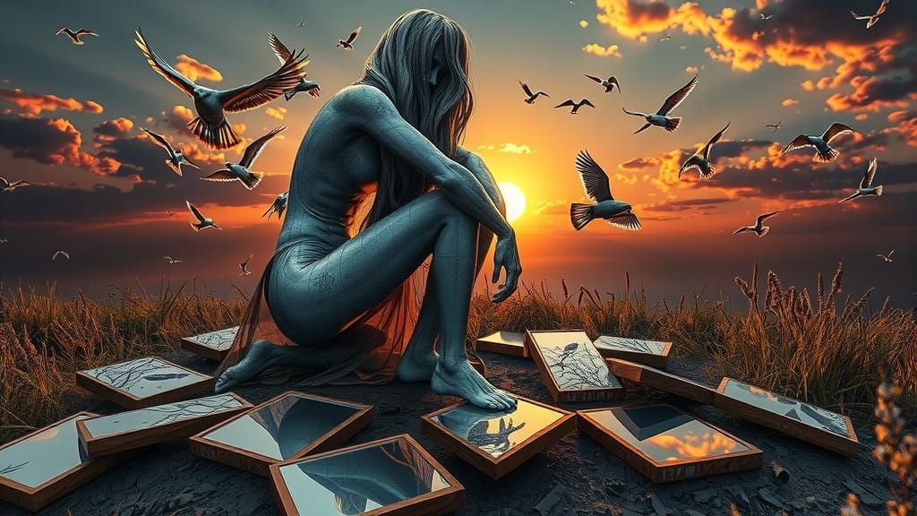 Empowered Dreamscape in Surreal Fragmented Art