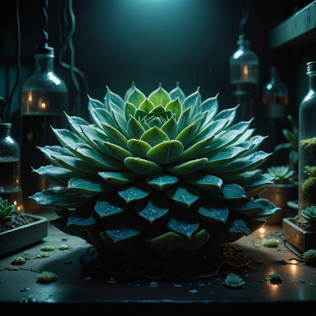Ethereal Alien Succulent in Moody Laboratory