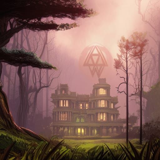 Art Deco Victorian Mansion in Haunted Woods