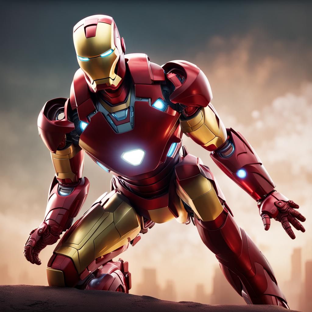 Iron Man in Pixar Style 3D Render