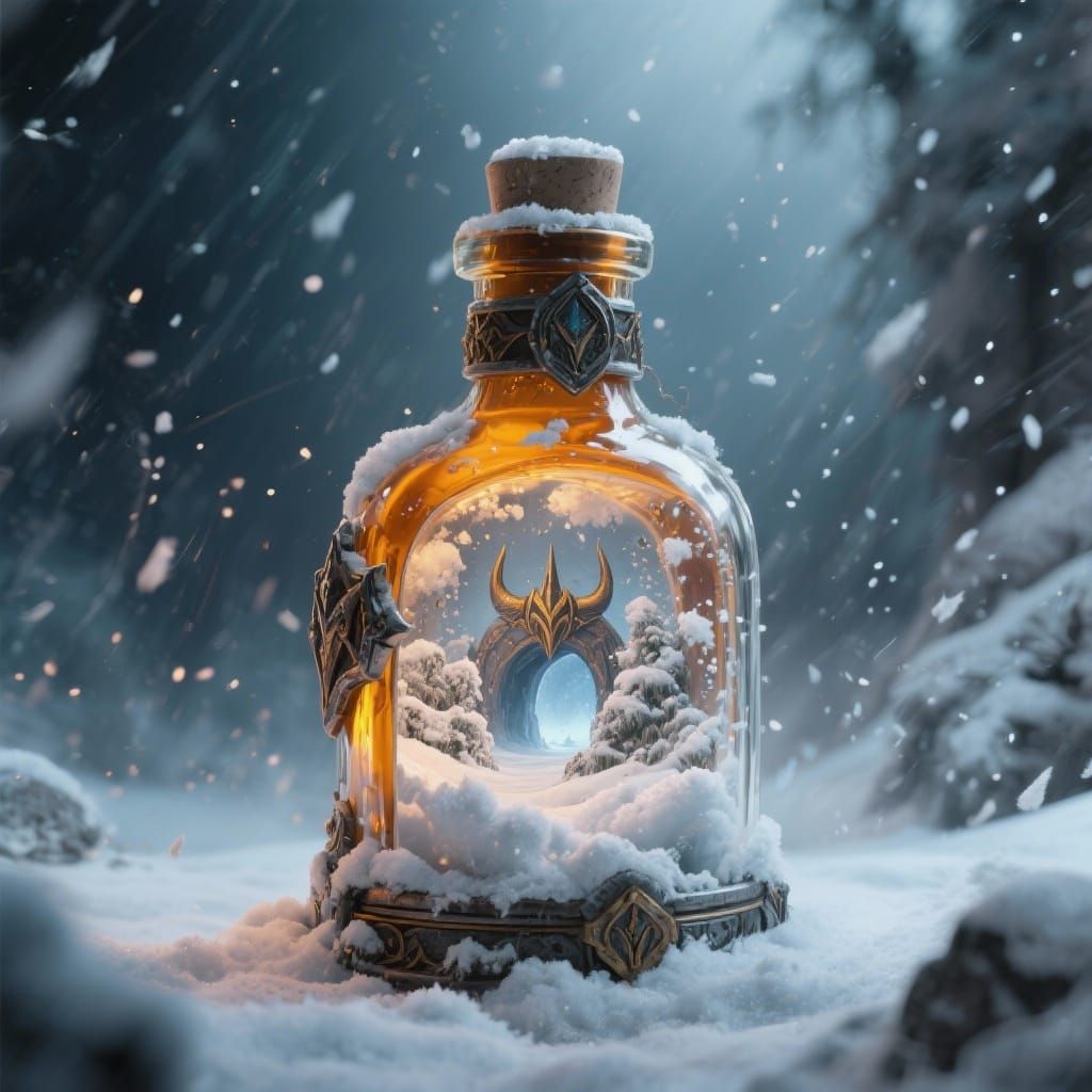 Snowstorm Trapped in Amber Bottle: Valhalla Portal