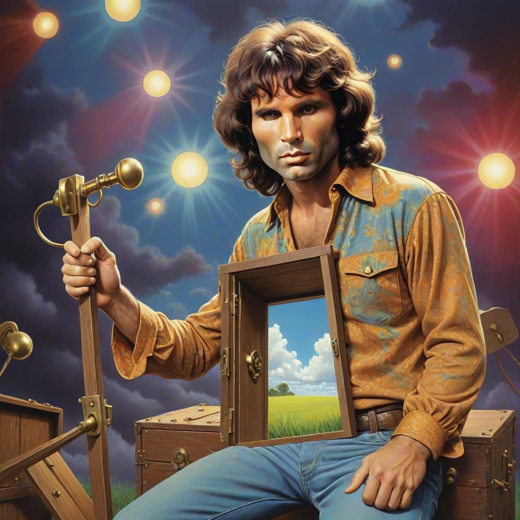 Jim Morrison on Stage in Groovy 1960s Style