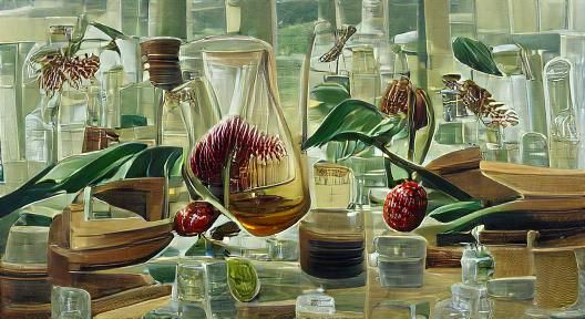 Botanical Laboratory in Oil Painting Style