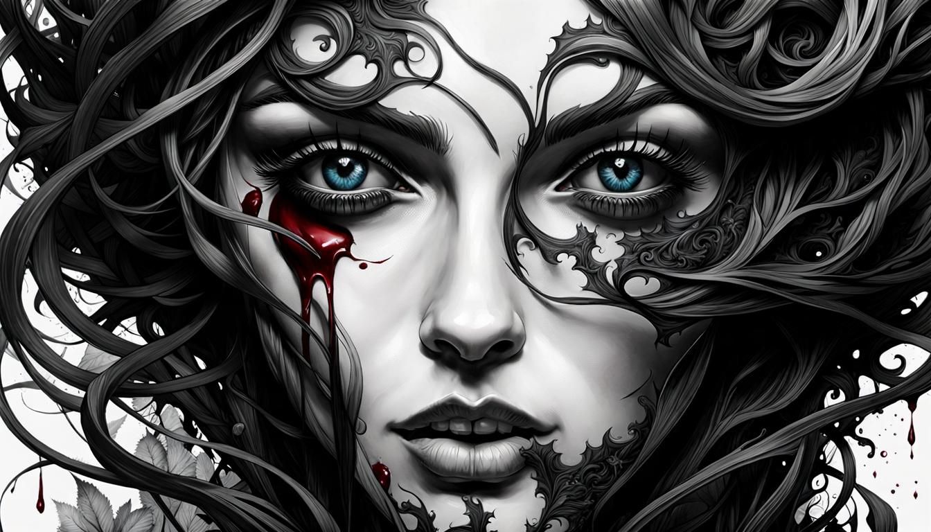 Eternal Vampire Lovers in Inkblot Style