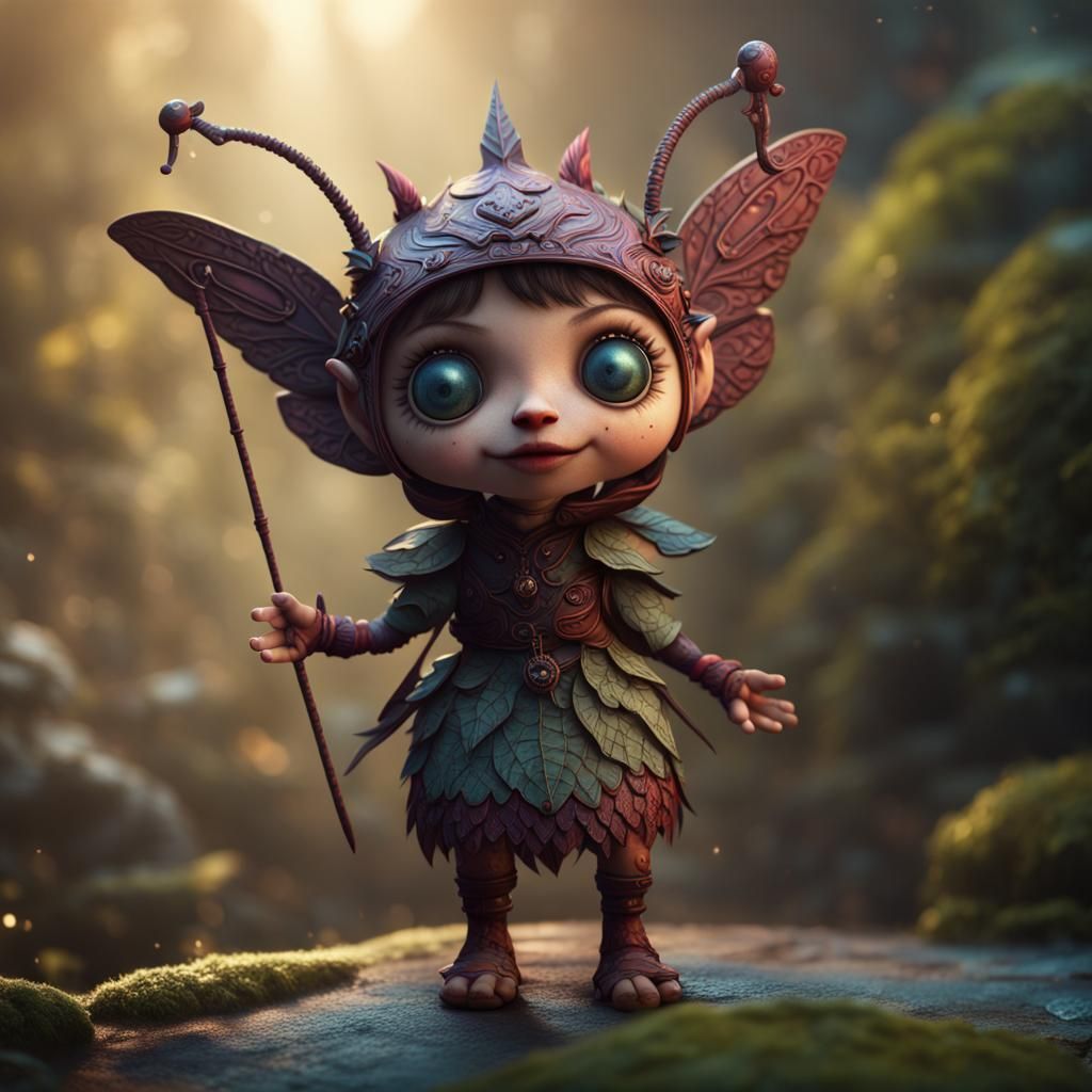 Detailed Matte Painting of a Pixie Puppet Toy