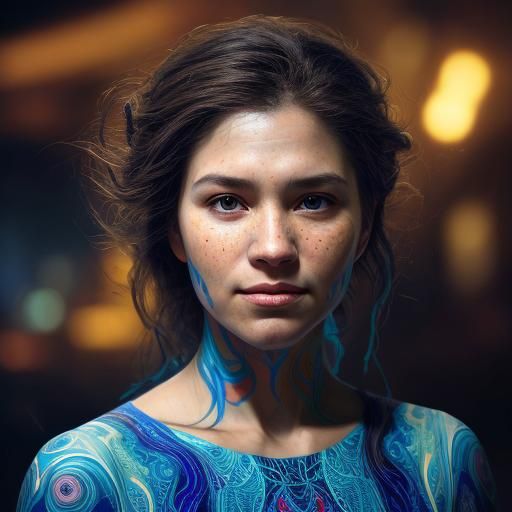 Intricate Portrait in Splash Art Style