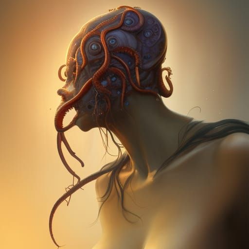 Eldritch Horror Leech Portrait in Artgerm Style