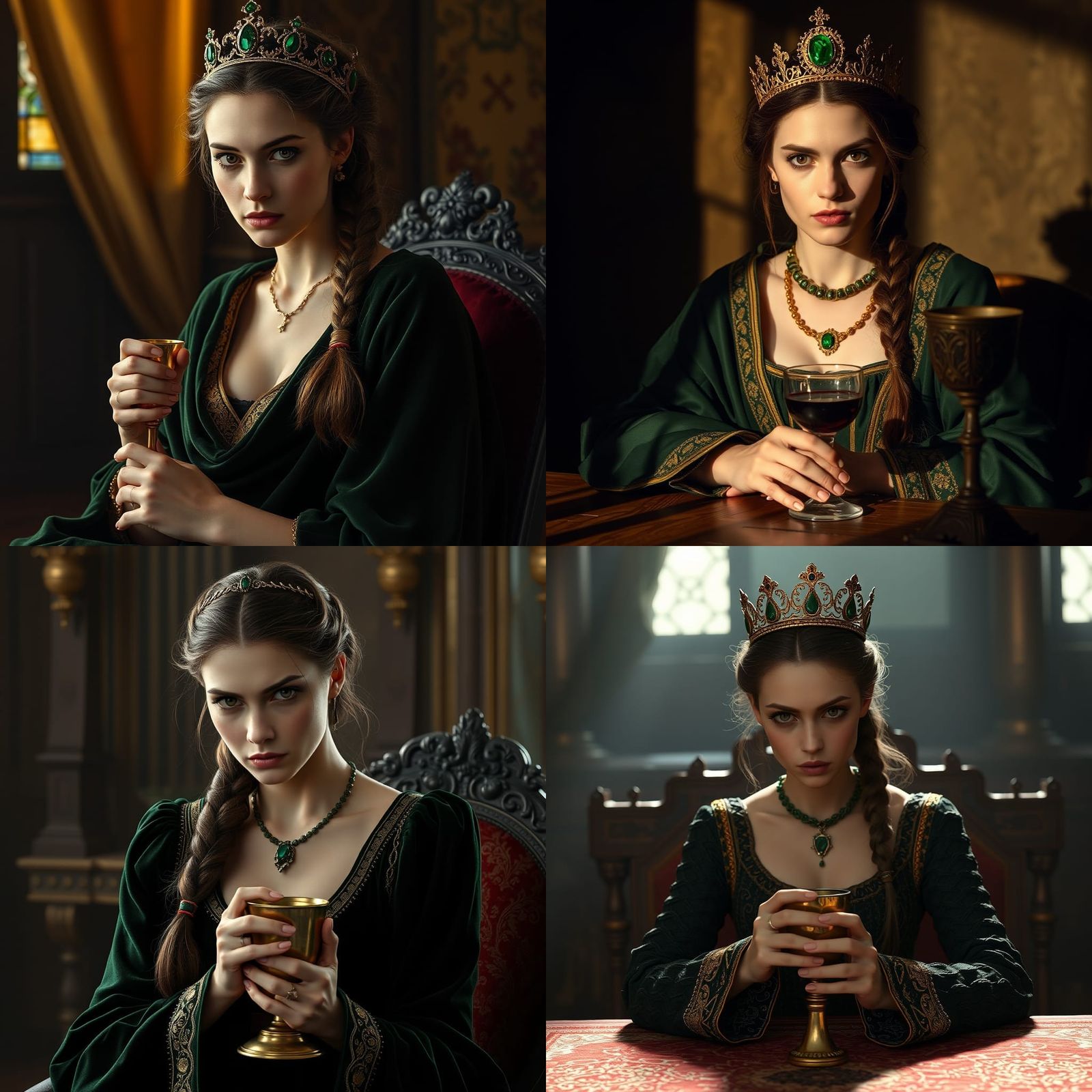 Medieval Queen in Constantinople: Detailed Digital Portrait