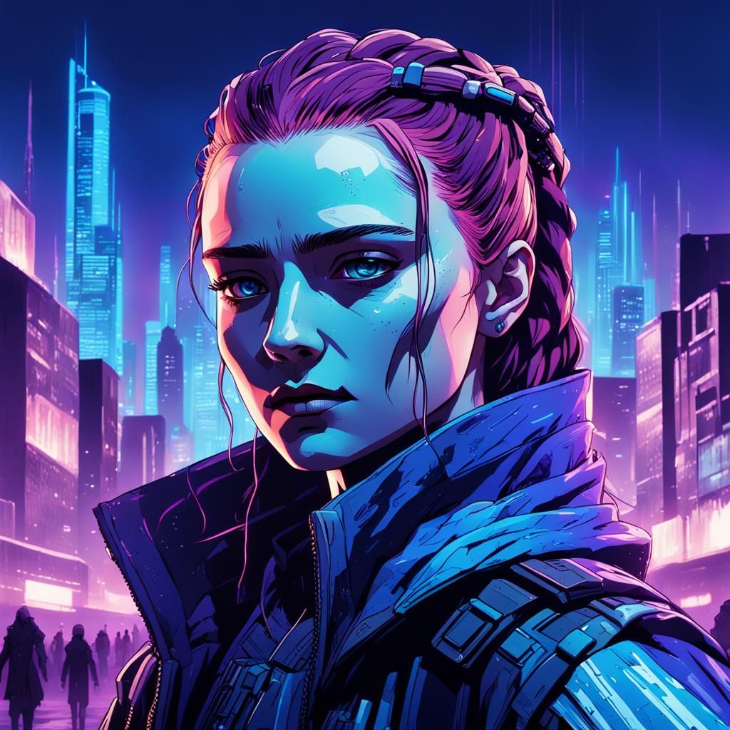 Wolf in the Shell, A Sansa Stark cyberpunk anime.