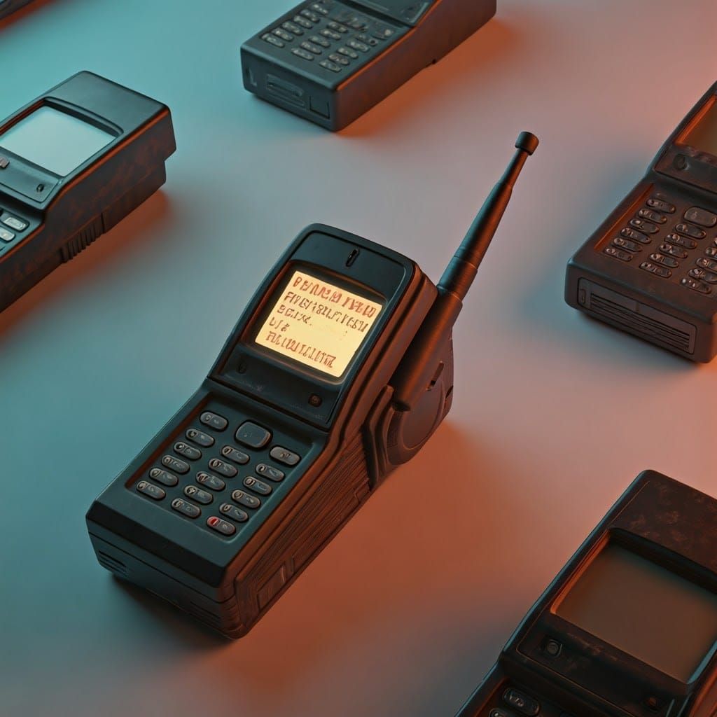 Vintage Cell Phones in Nostalgic Reminder Mode