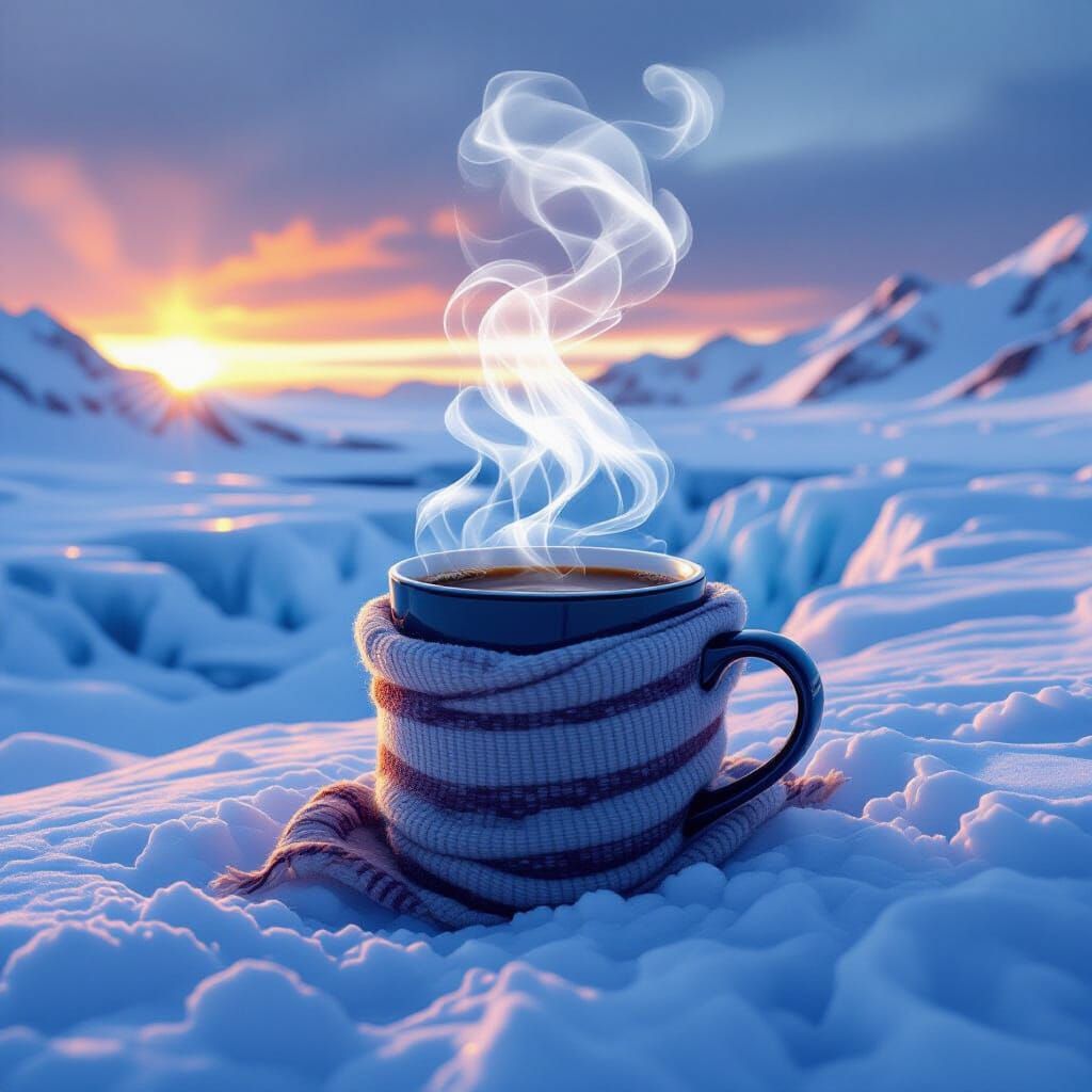 Coffee on Glacier: A Digital Painting