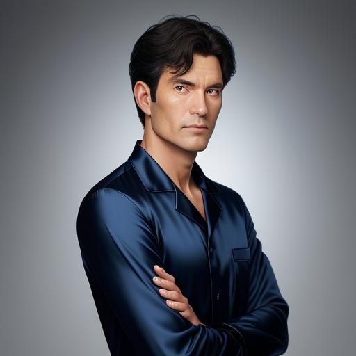 Young Men in Silk Pajamas: Professional Portrait