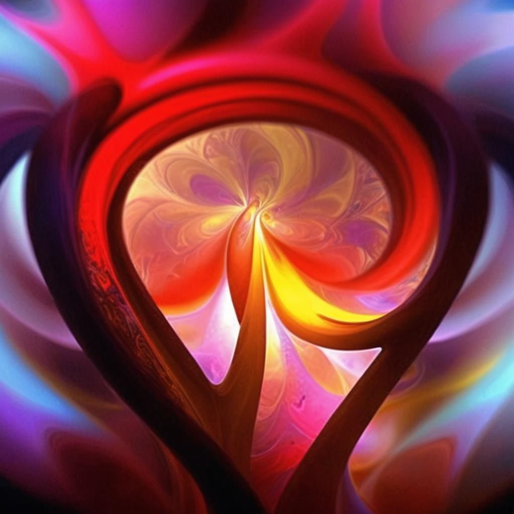 Shape-Shifting Entity in Swirling Fractal Patterns