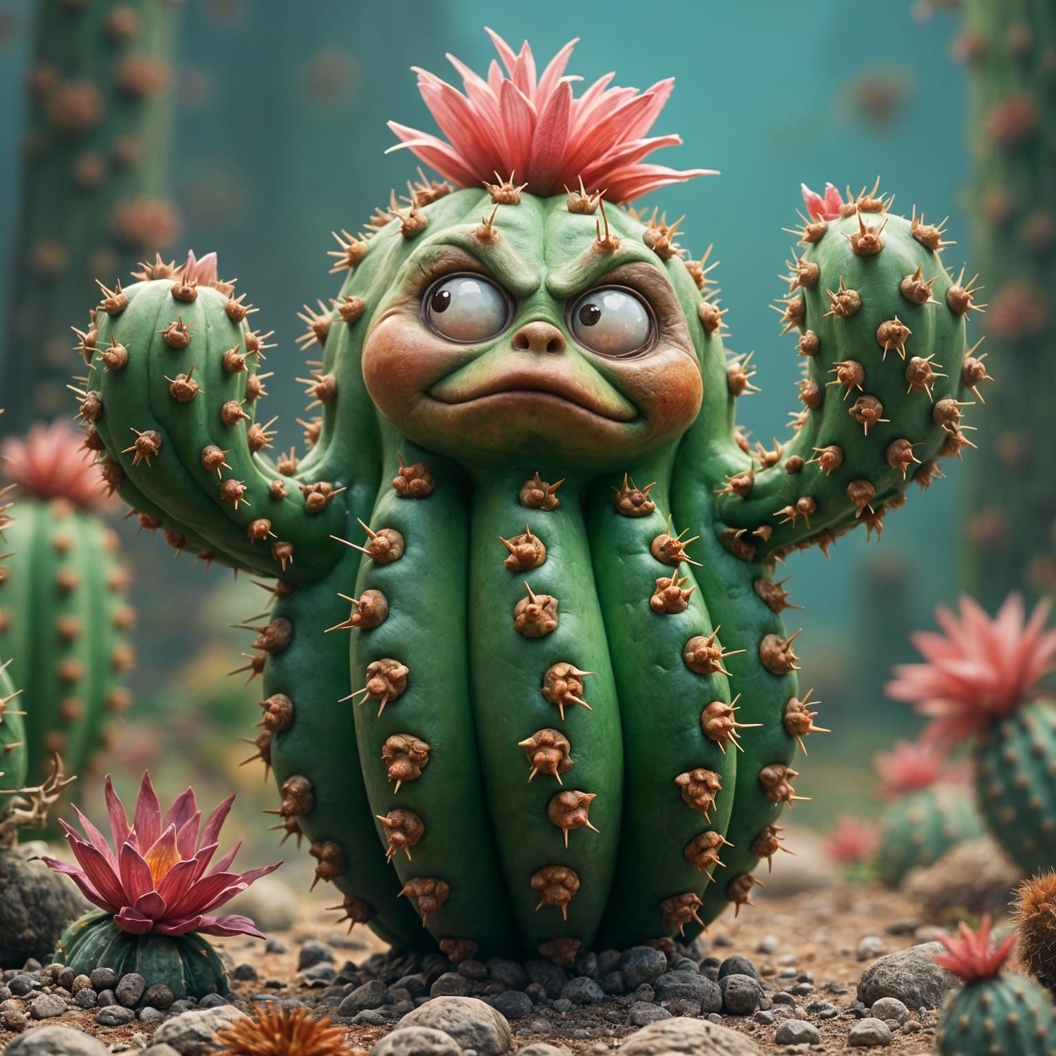 Cranky Cactus Character as Matte Painting