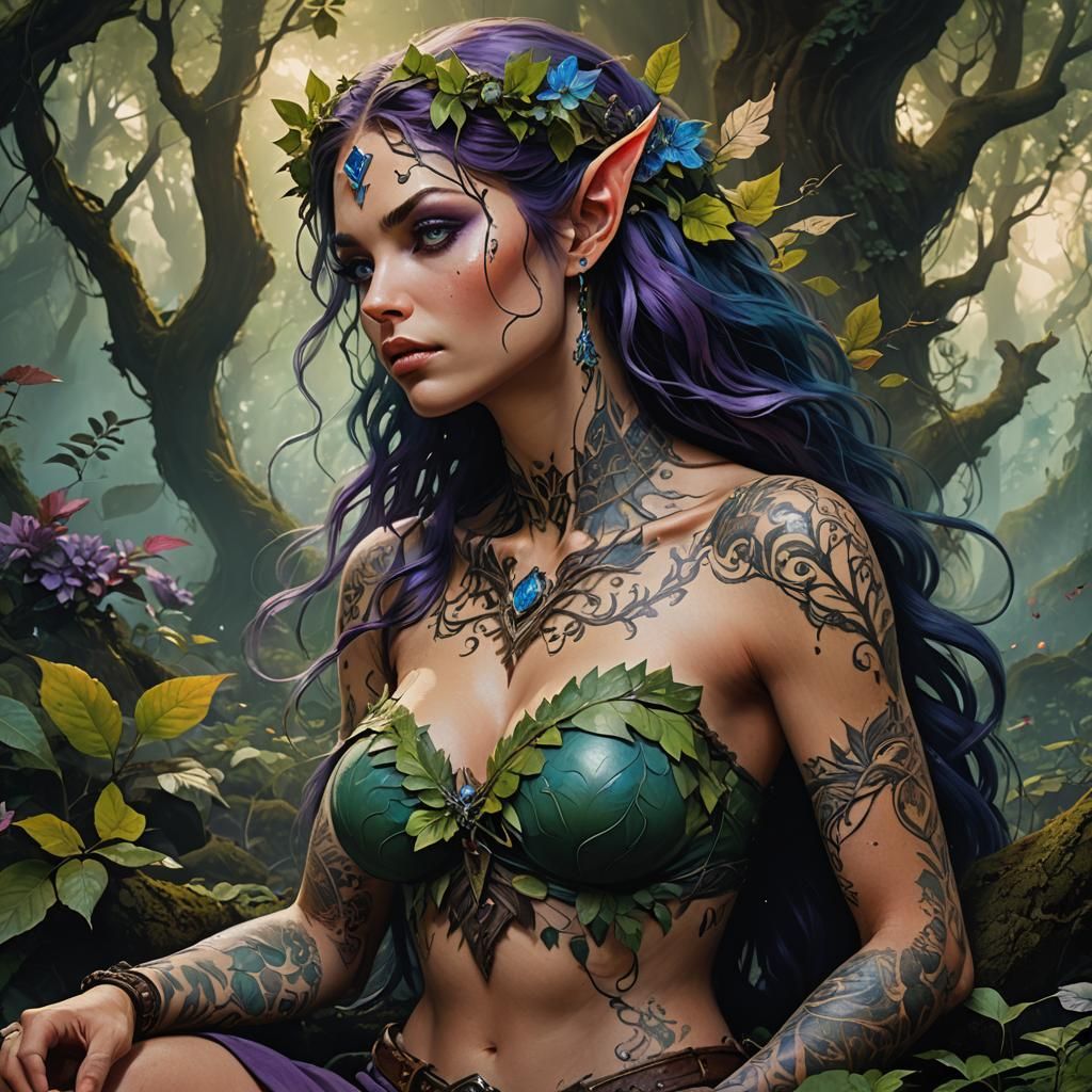 Elf Portrait in Mystical Forest: Fantasy Art