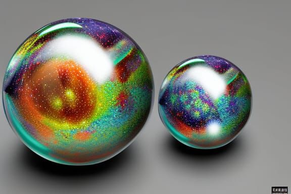 Galaxies in Glass Marbles: Reflective Mixed Media