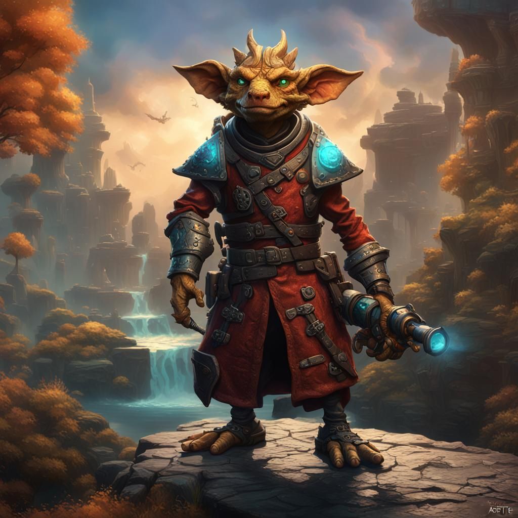 Kobold Artificer with Cannon: Fantasy Concept Art