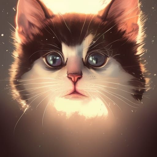 Hyperrealistic Kitten Portrait in Detailed Digital Art Style