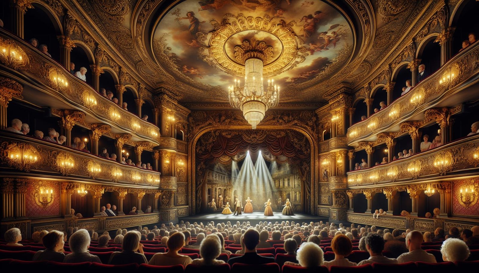 Ornate Rococo Theater Stage Setting