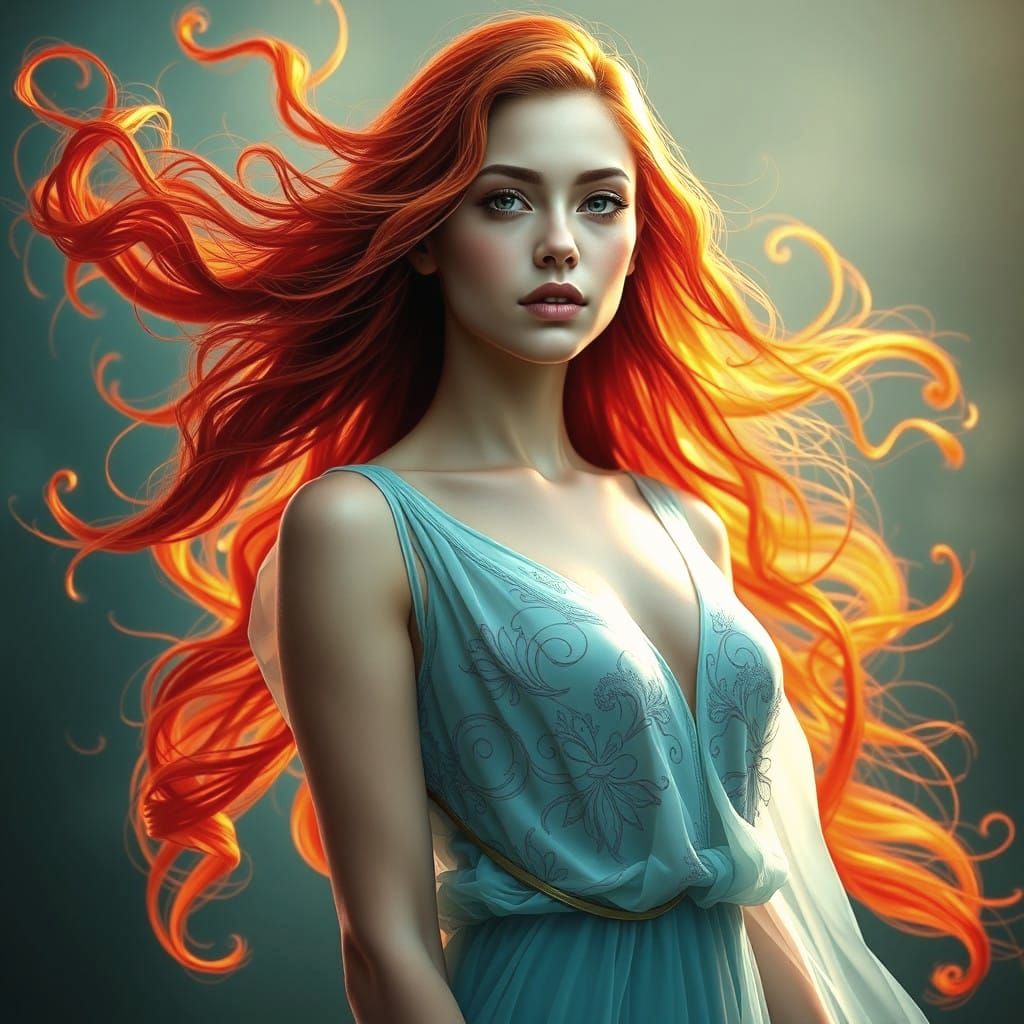 Sensual Goddess in Ethereal Glow