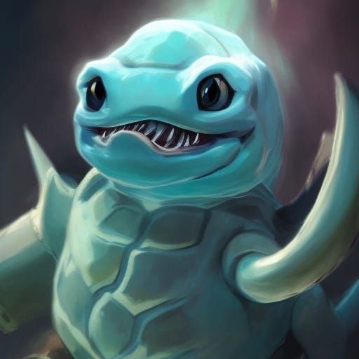 Eldritch Horror Squirtle Portrait in Demonic Style