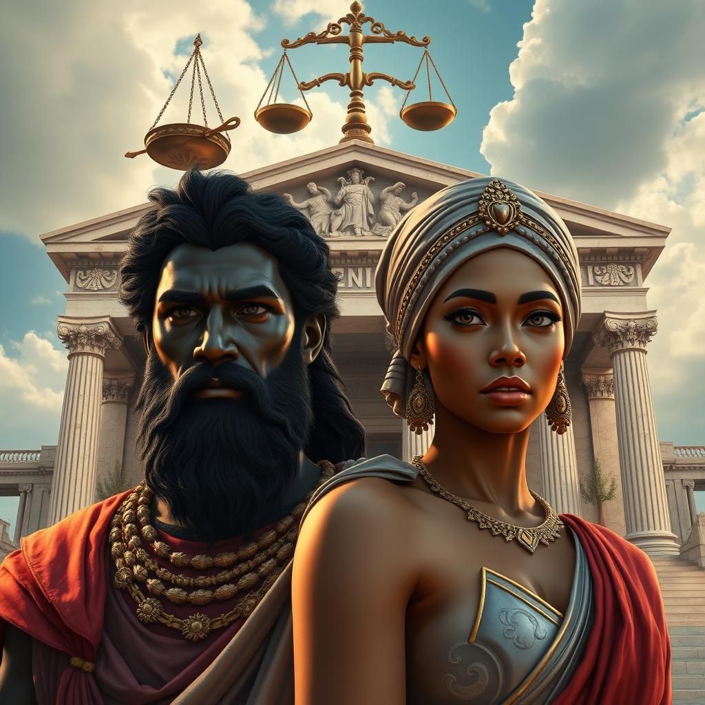 Odysseus and Penelope as African Royalty, Fantasy Art
