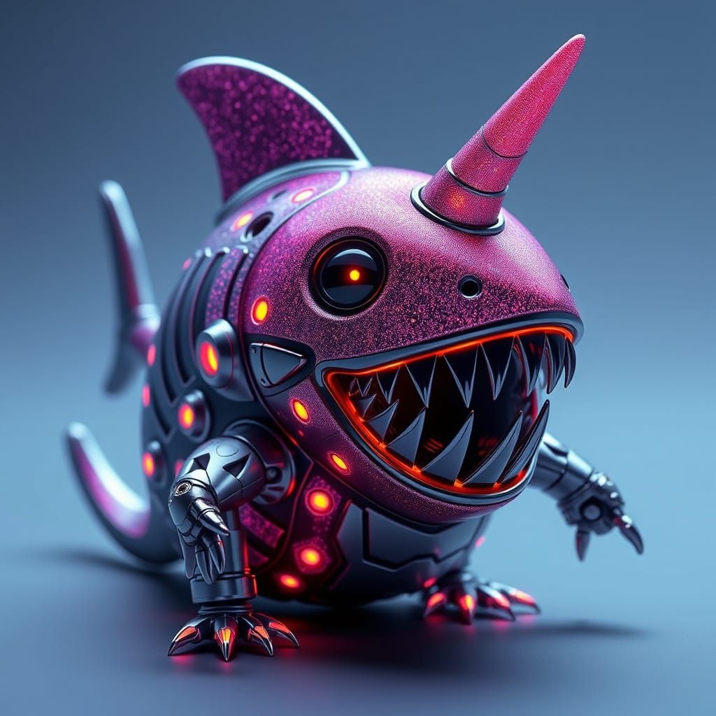 Bioluminescent Sea-Hamster with Unicorn Friendship Powers