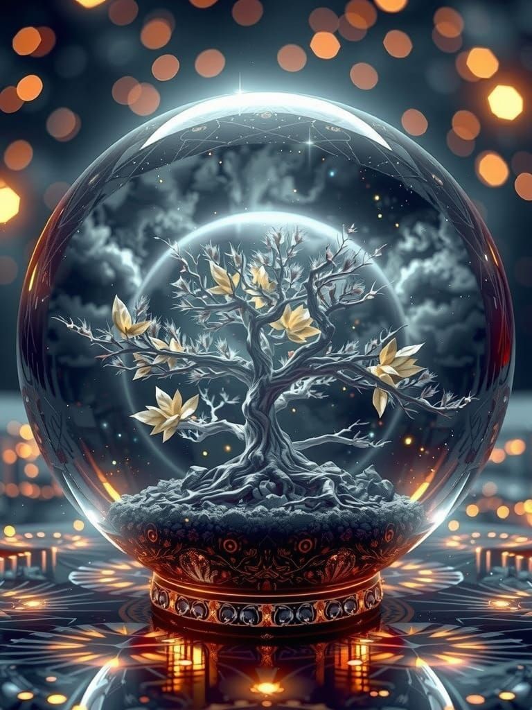 A (((beautifully drawn crystal ball))), magnificently illumi...