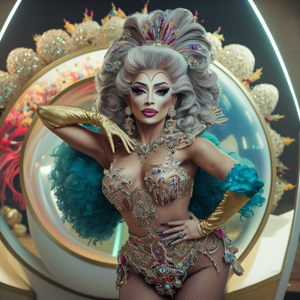 Drag Queen Inspired by Canary Carnival in McCurry Style