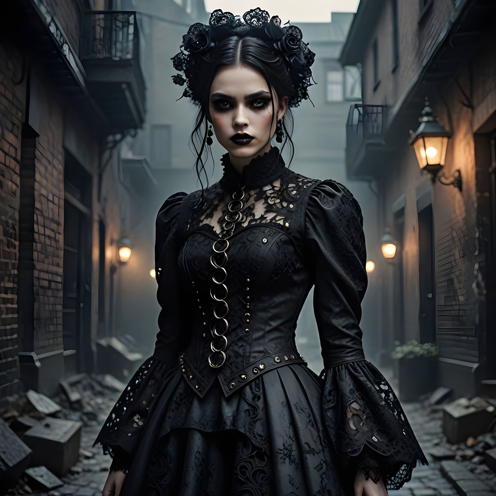 Gothic Grunge Beauty: Dark Romance in the City
