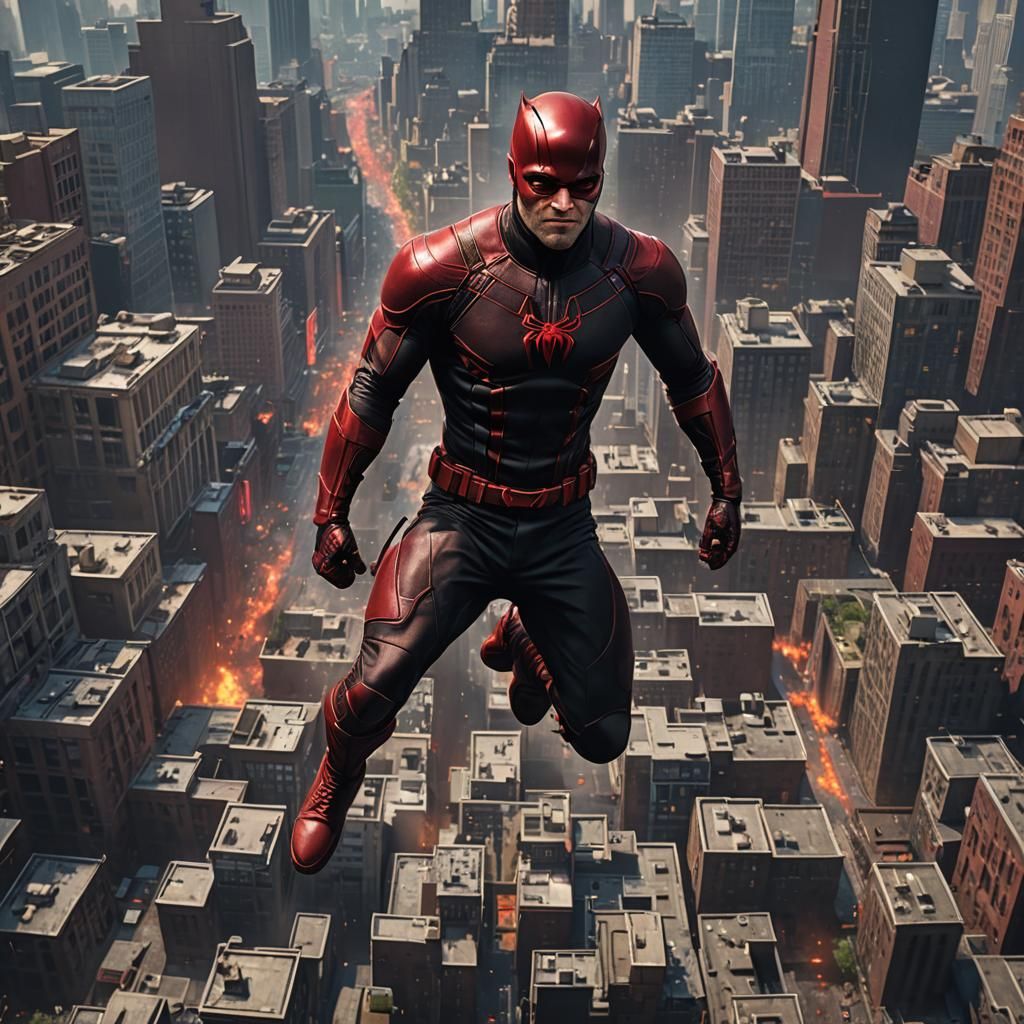 Daredevil Detailed Matte Painting in Deep Color