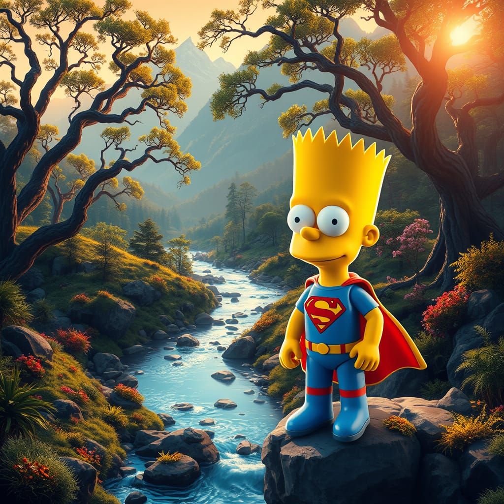 Ethereal Mountain Landscape in Realistic Style