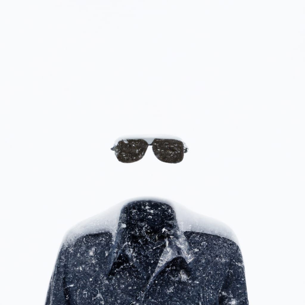 Invisible Man in Shades During Snowstorm