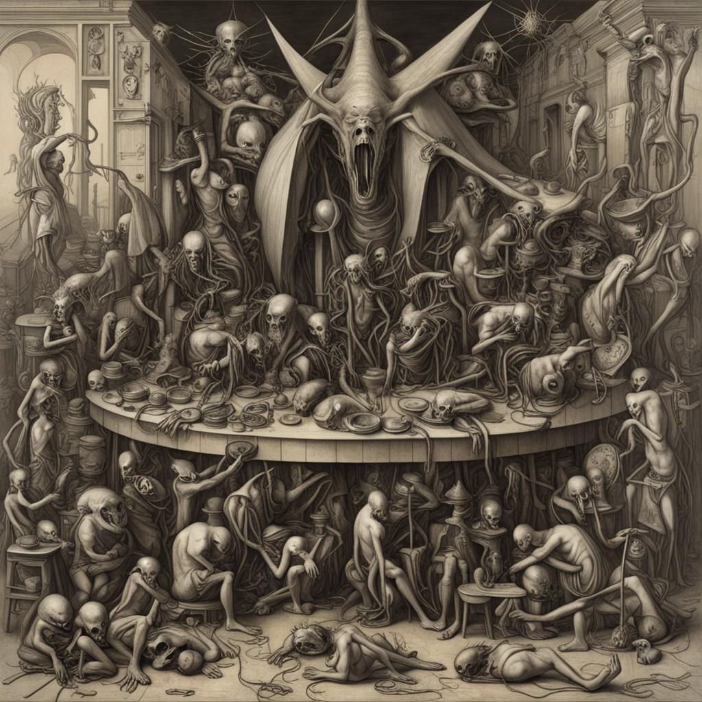 Eldritch Carnage in Hieronymus Bosch Style