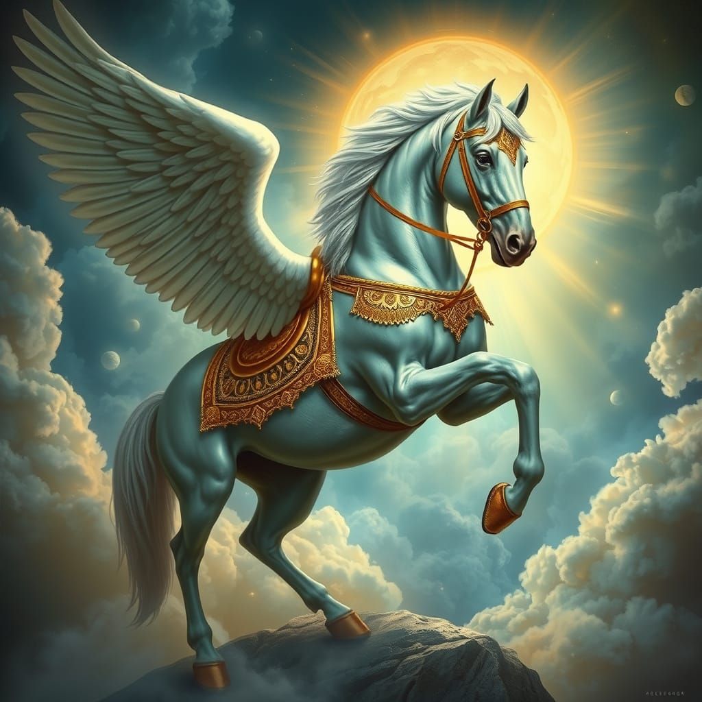 Angelic Horse in Heavenly Splendor