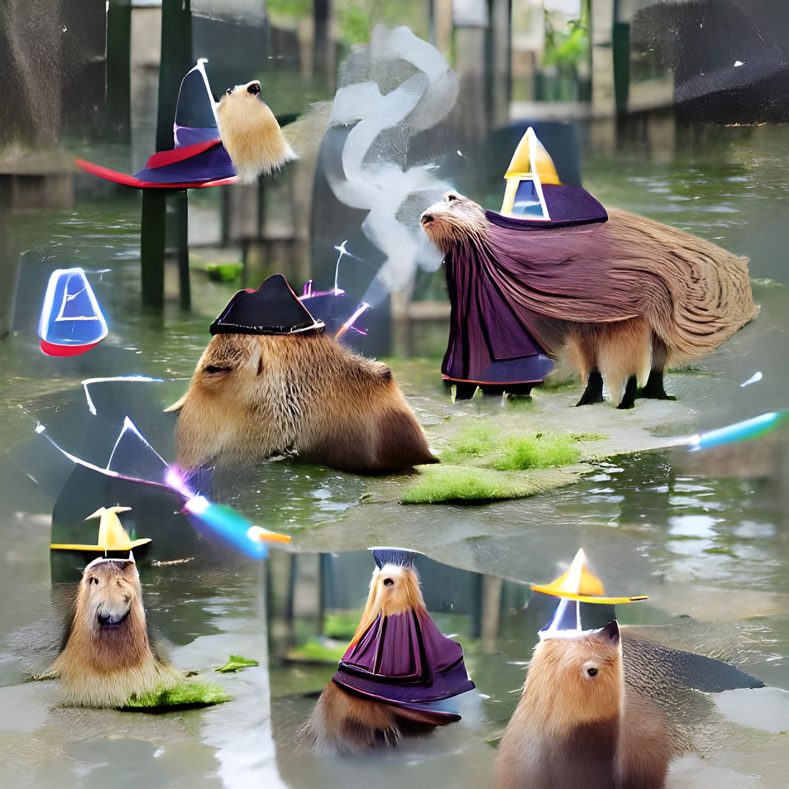 Whimsical Capybara Wizard in Robes