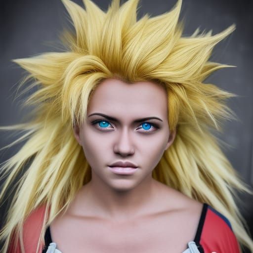 Hyper Realistic Super Saiyan Female Portrait