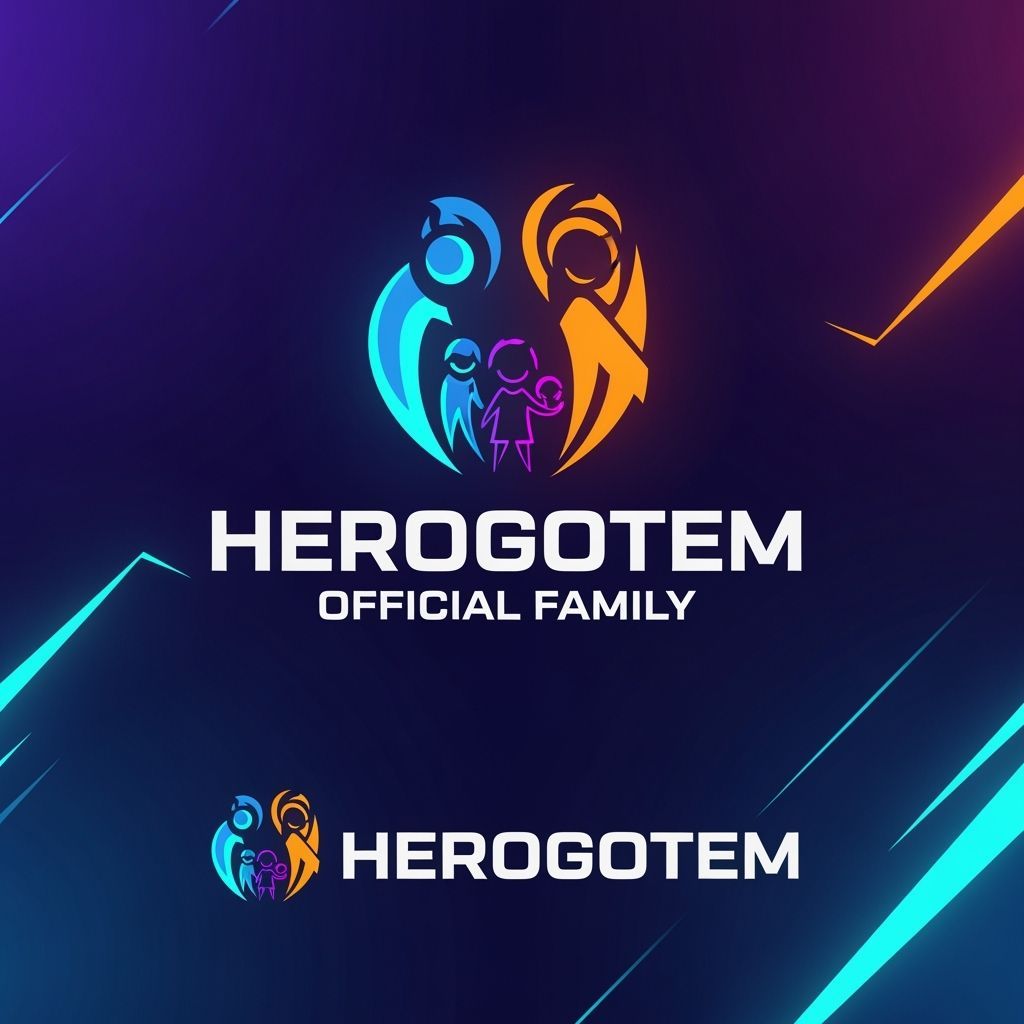 HEROGOTEM YouTube Channel Art in Digital Neon Style