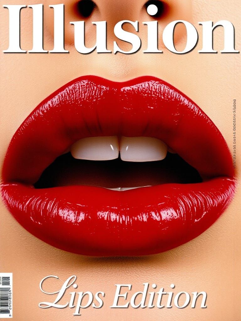 Macro Glossy Lips Magazine Cover: 'Illusion'