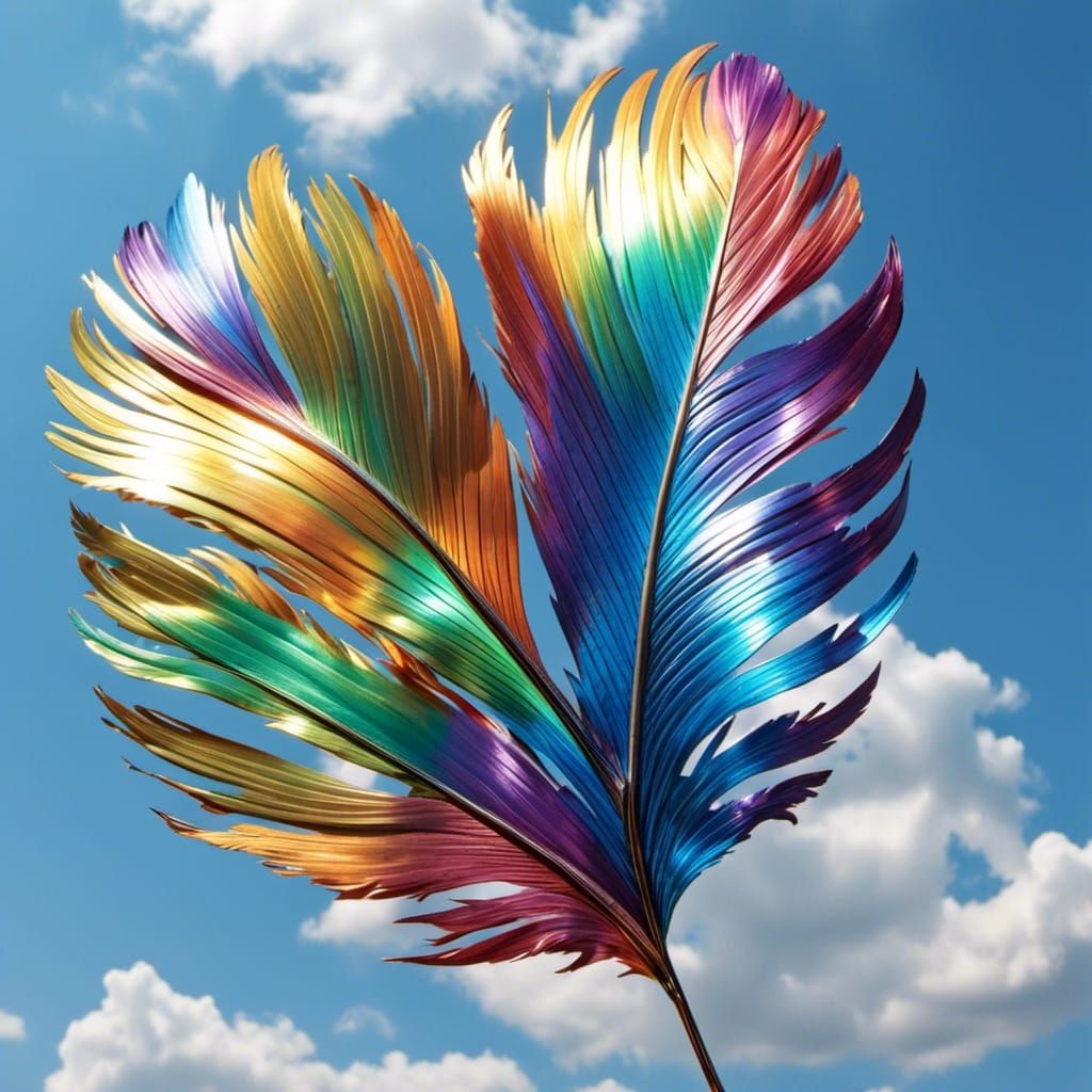 Iridescent Feather Dancing in Sunlight