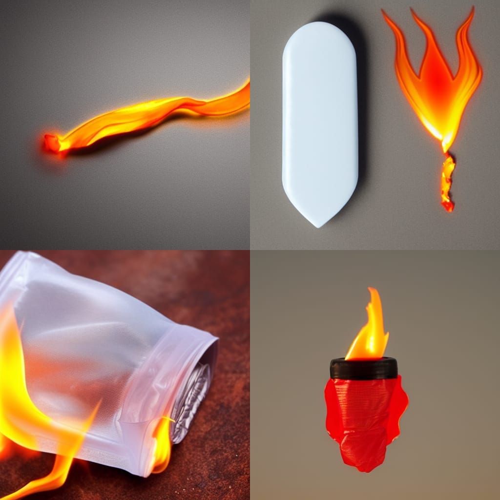 Condom Filled with Fire: Striking Visual Concept