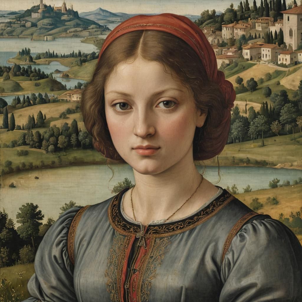 Renaissance-Style Portrait of a Young Woman