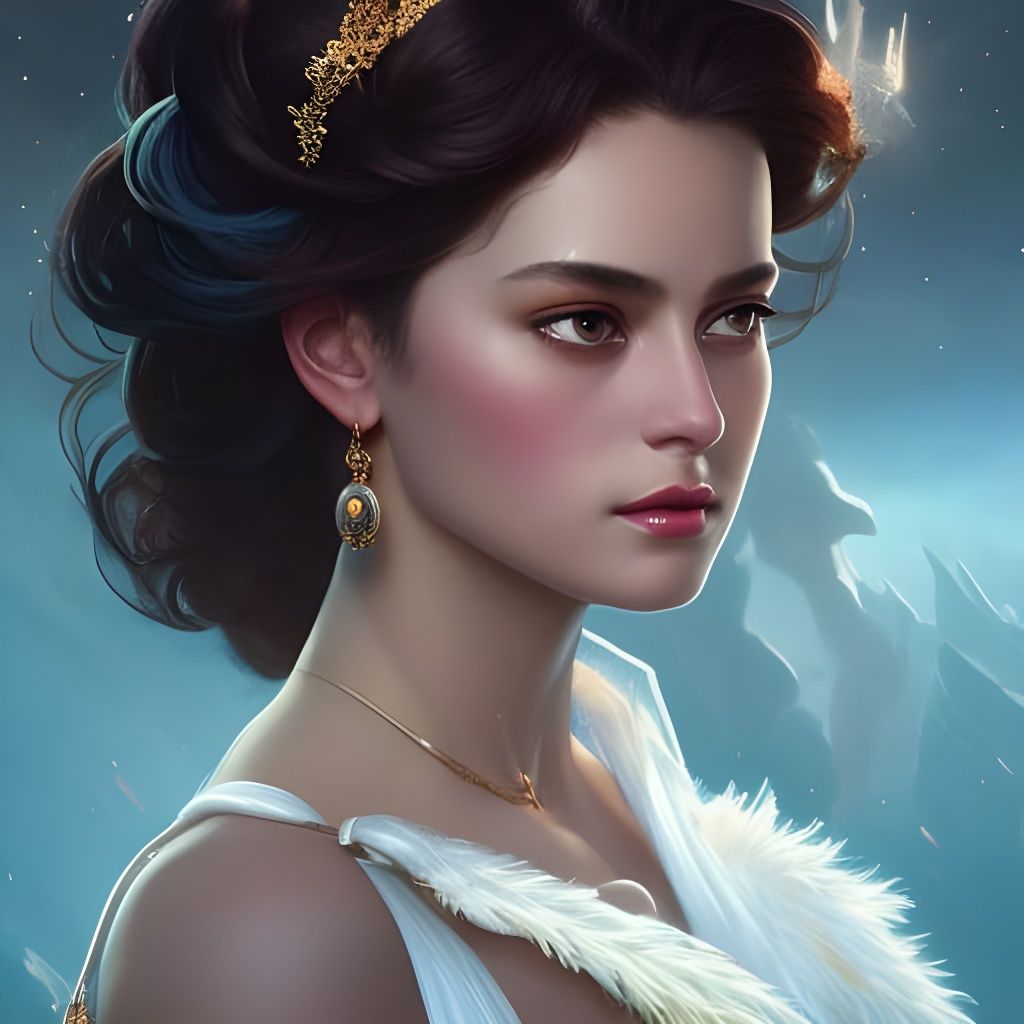 Goddess Hebe Portrait in Art Nouveau Style