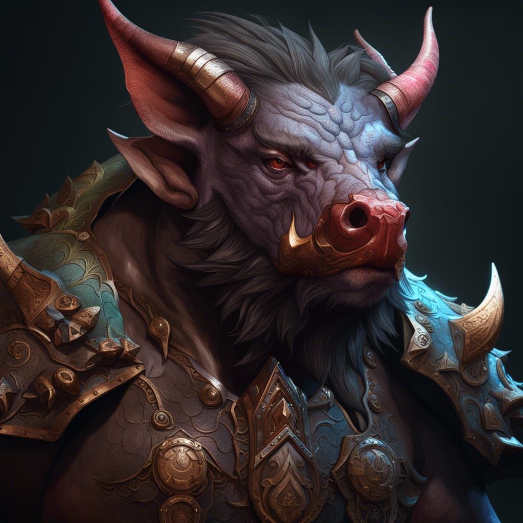 Detailed Demon Boar Portrait in Unreal Engine 5