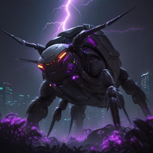 Tarantula Rides Turtle Through Tornado in Sci-Fi City