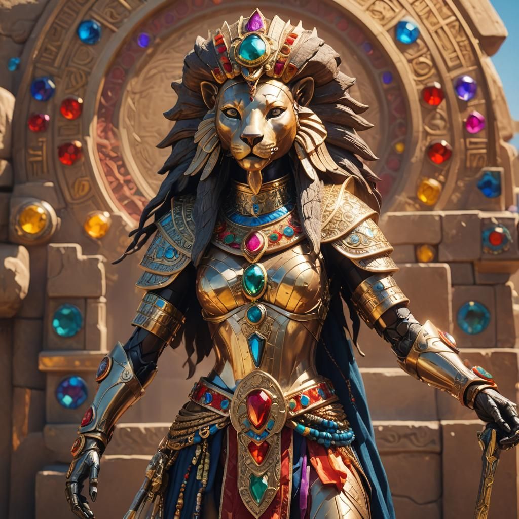 Sekhmet, Egyptian Goddess of War, in Sunlight