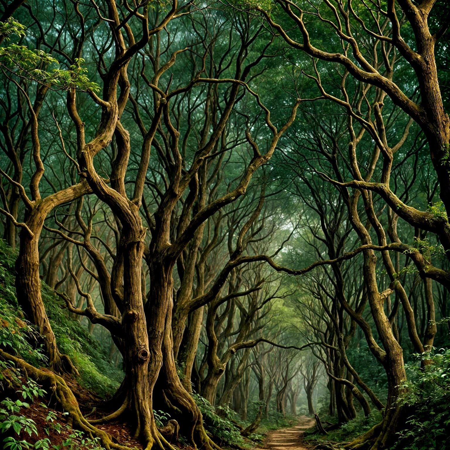 Surrealist Forest Path in Style of Early Modernism