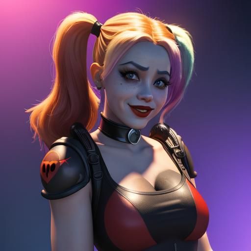 Happy Harley Quinn: 3D Digital Art