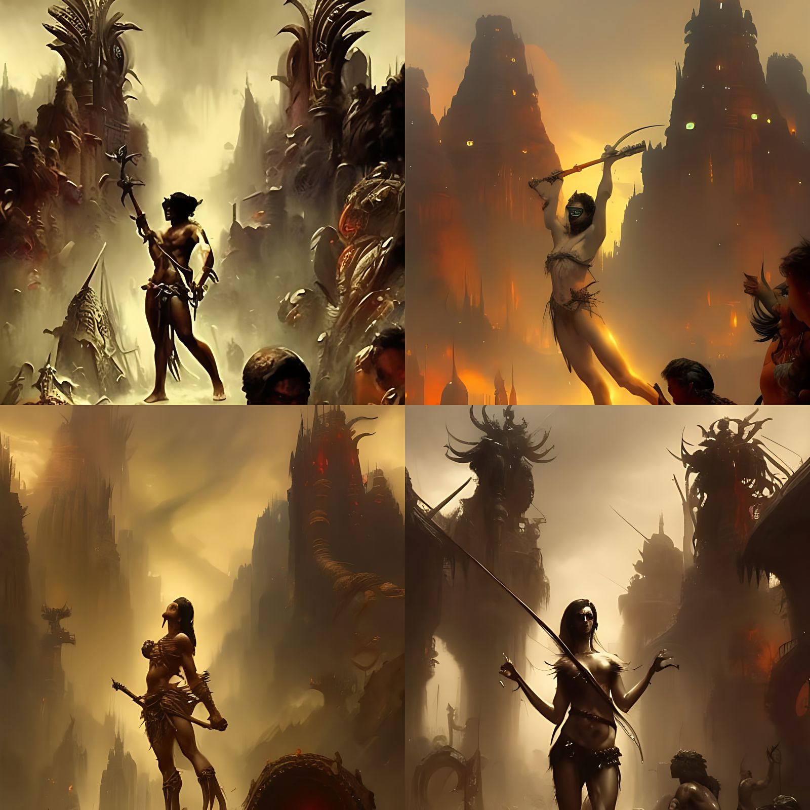 Afrocentric Barbarian in Frank Frazetta Style